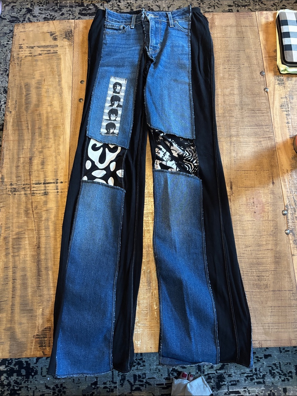 FAB FOUR BEATLES ONE-OF-A-KIND JEANS BY STYLES EVER AFTER Medium 6/8